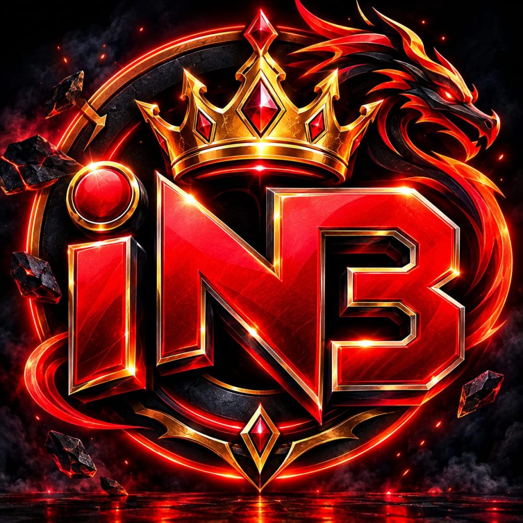 iN3 Game red logo with crown and dragon design.